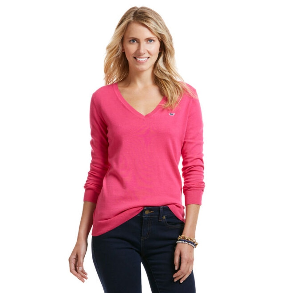 Vineyard Vines Pink V-Neck Sweater